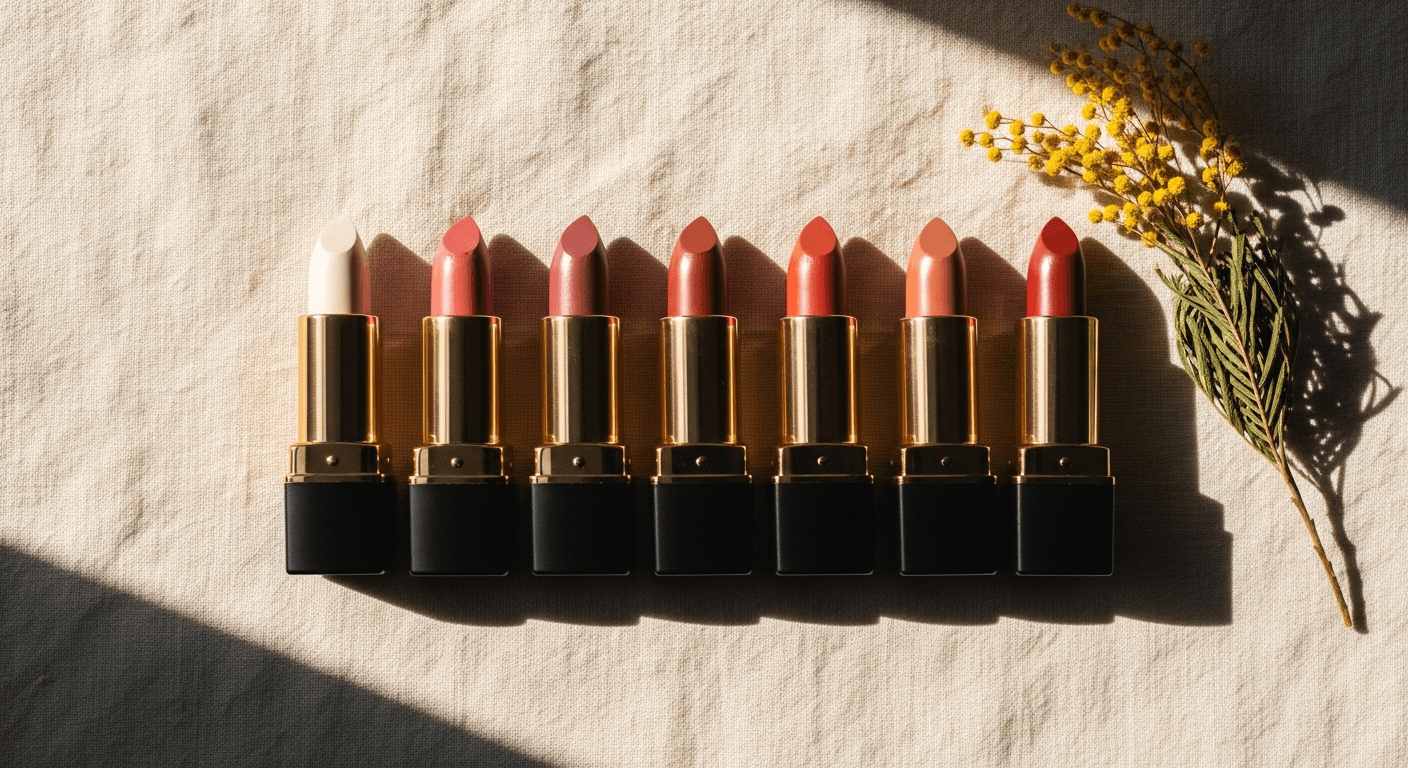 Lipstick shades arranged by undertone